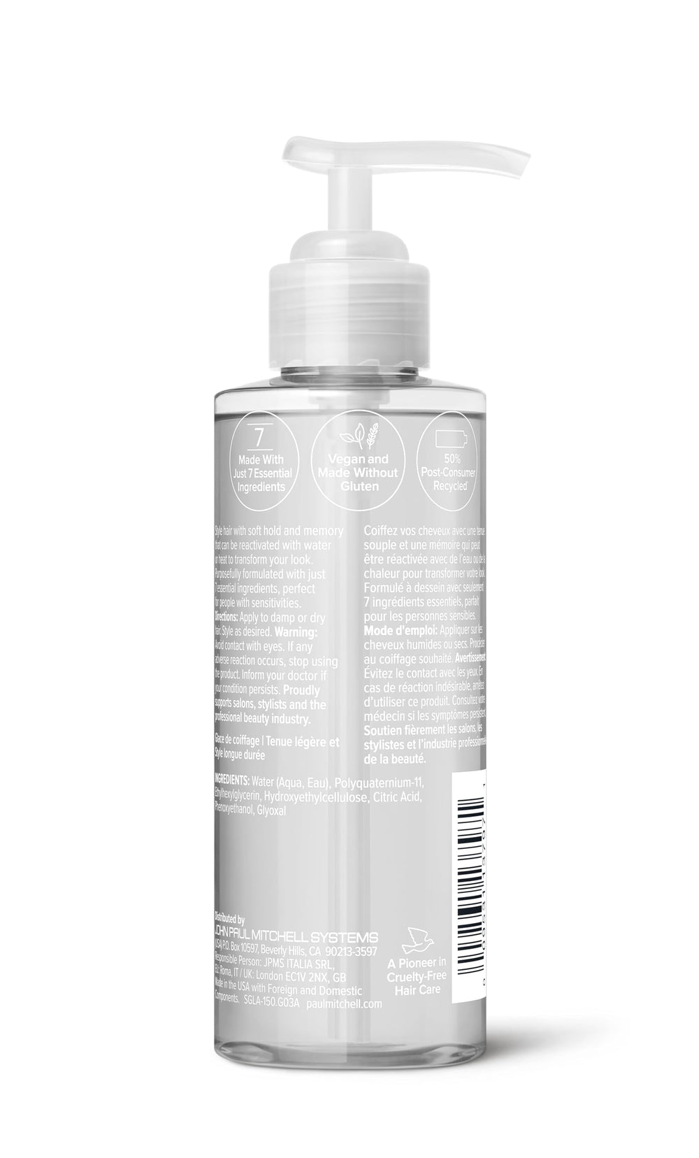Back of Paul Mitchell glaze tube showing ingredient list for transparency and informed use