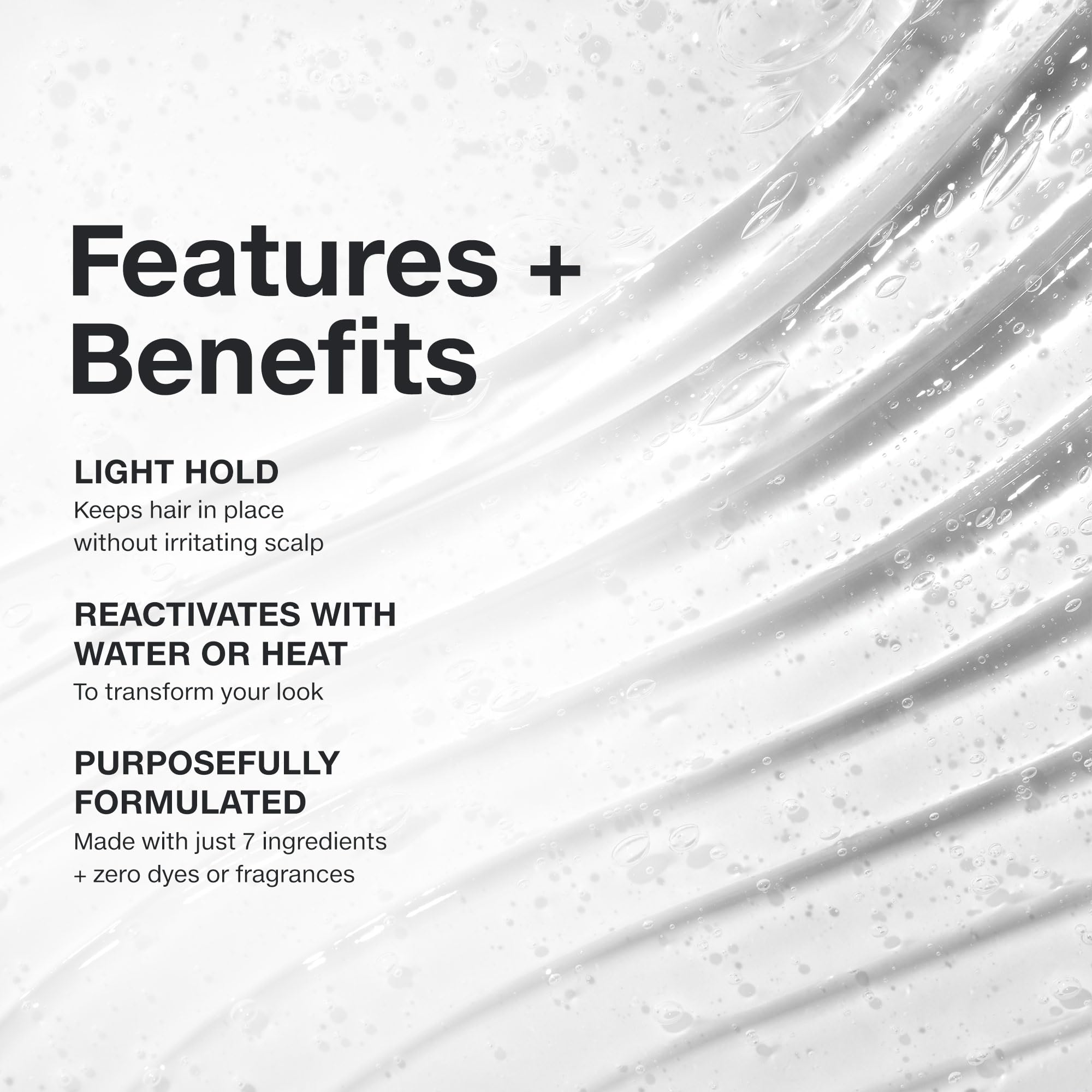 Close-up texture of Paul Mitchell glaze highlighting lightweight clear finish for flexible hold