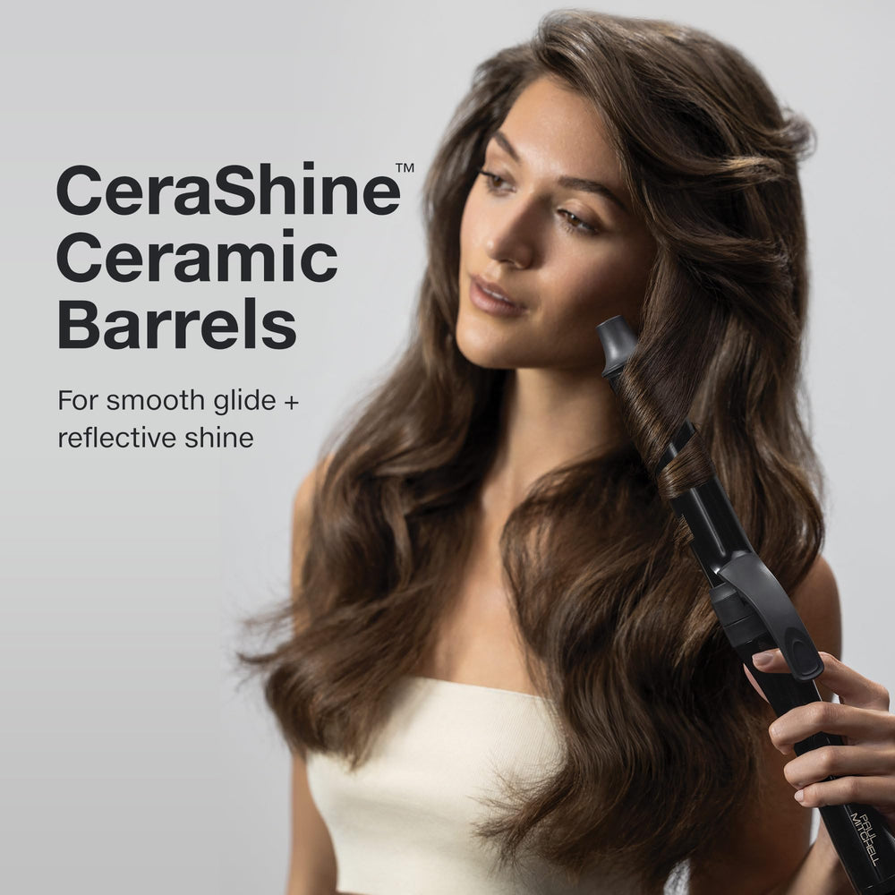 Paul Mitchell using 1-inch barrel creating defined curls with quicker styling benefit