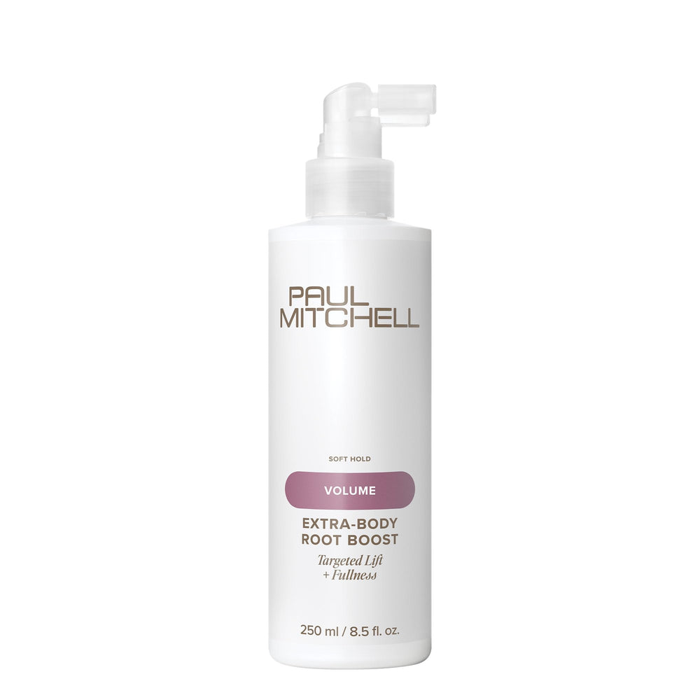 Paul Mitchell bottle front packaging showing product and benefit of volume