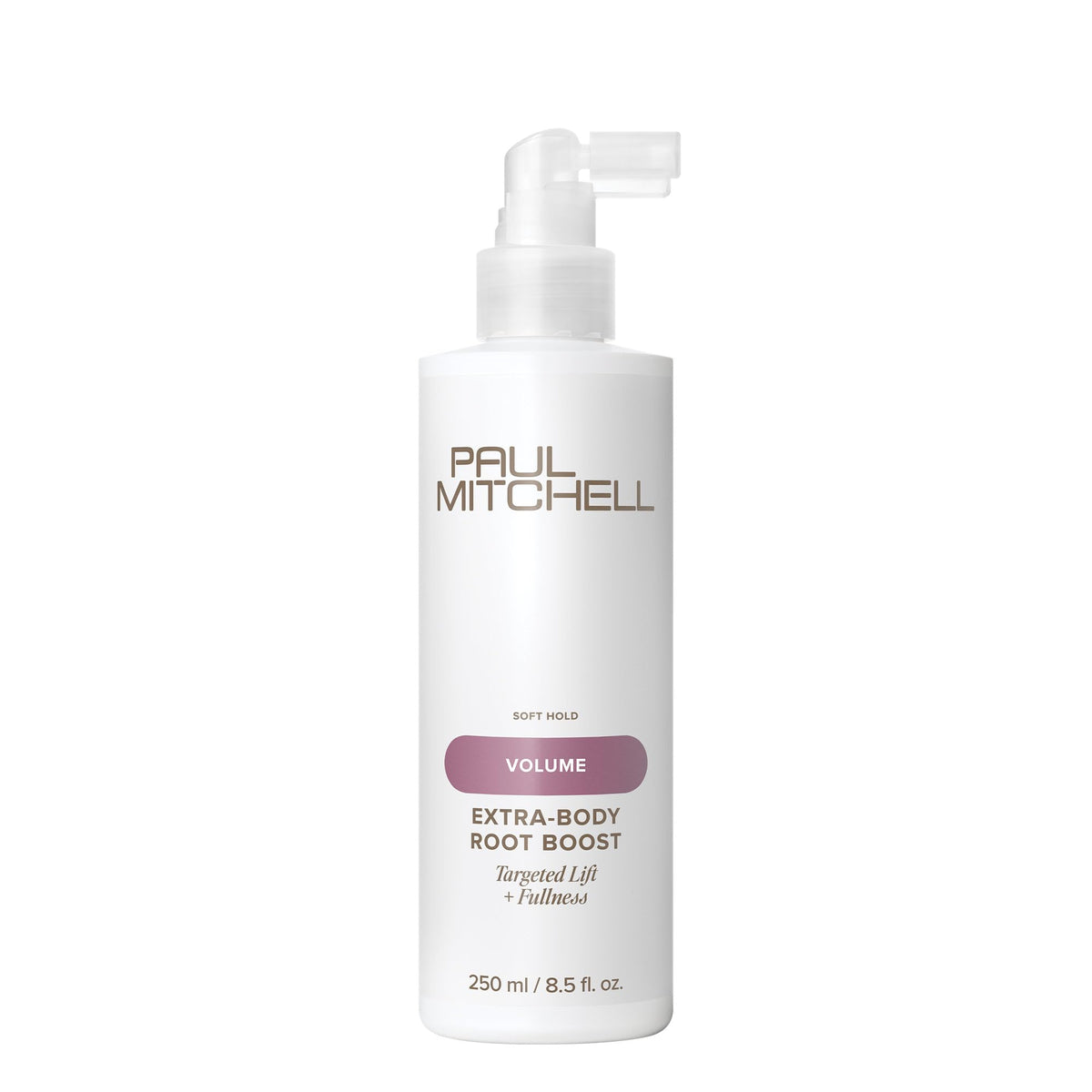 Paul Mitchell bottle front packaging showing product and benefit of volume