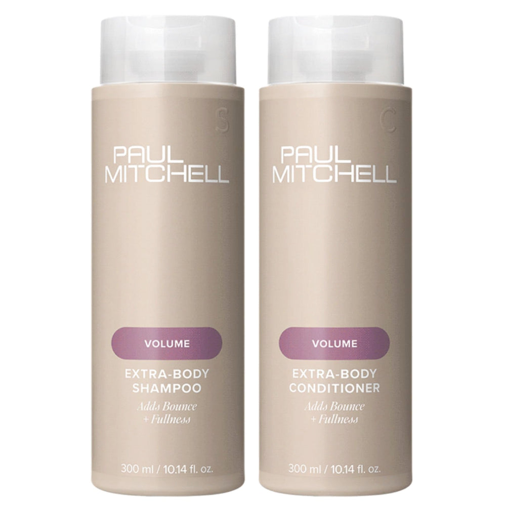 Paul Mitchell extra-body boost spray in hand demonstrating root lift for added volume and styling control