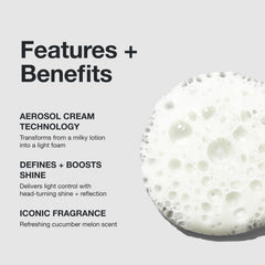 Foam from Paul Mitchell pomade on hand being smoothed, shows lightweight application benefit
