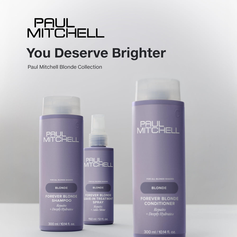 Paul Mitchell shampoo on bathroom shelf evoking fresh routine