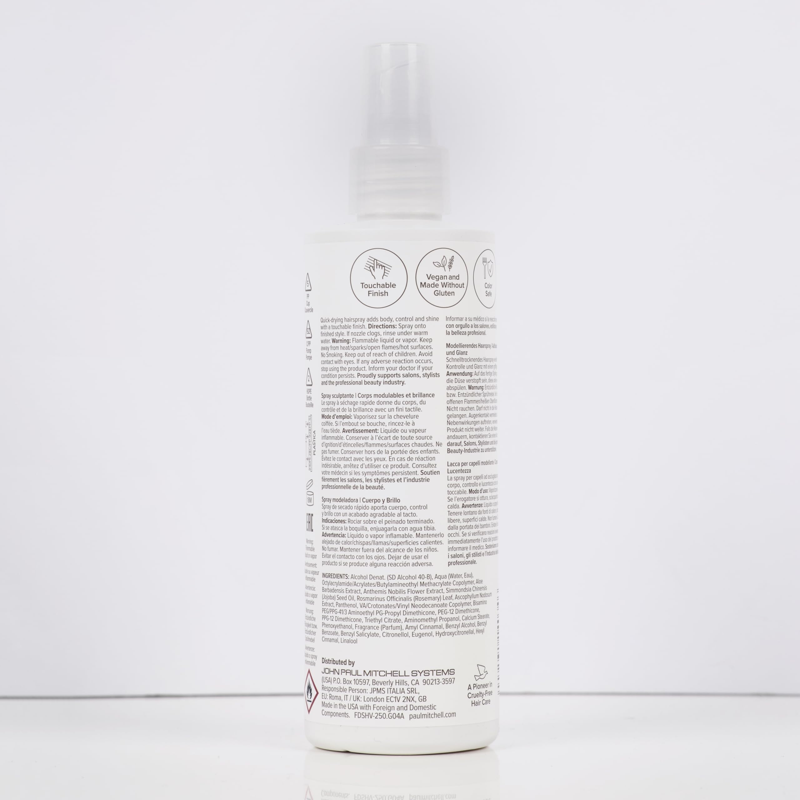 Paul Mitchell label close-up showing ingredients and usage benefit