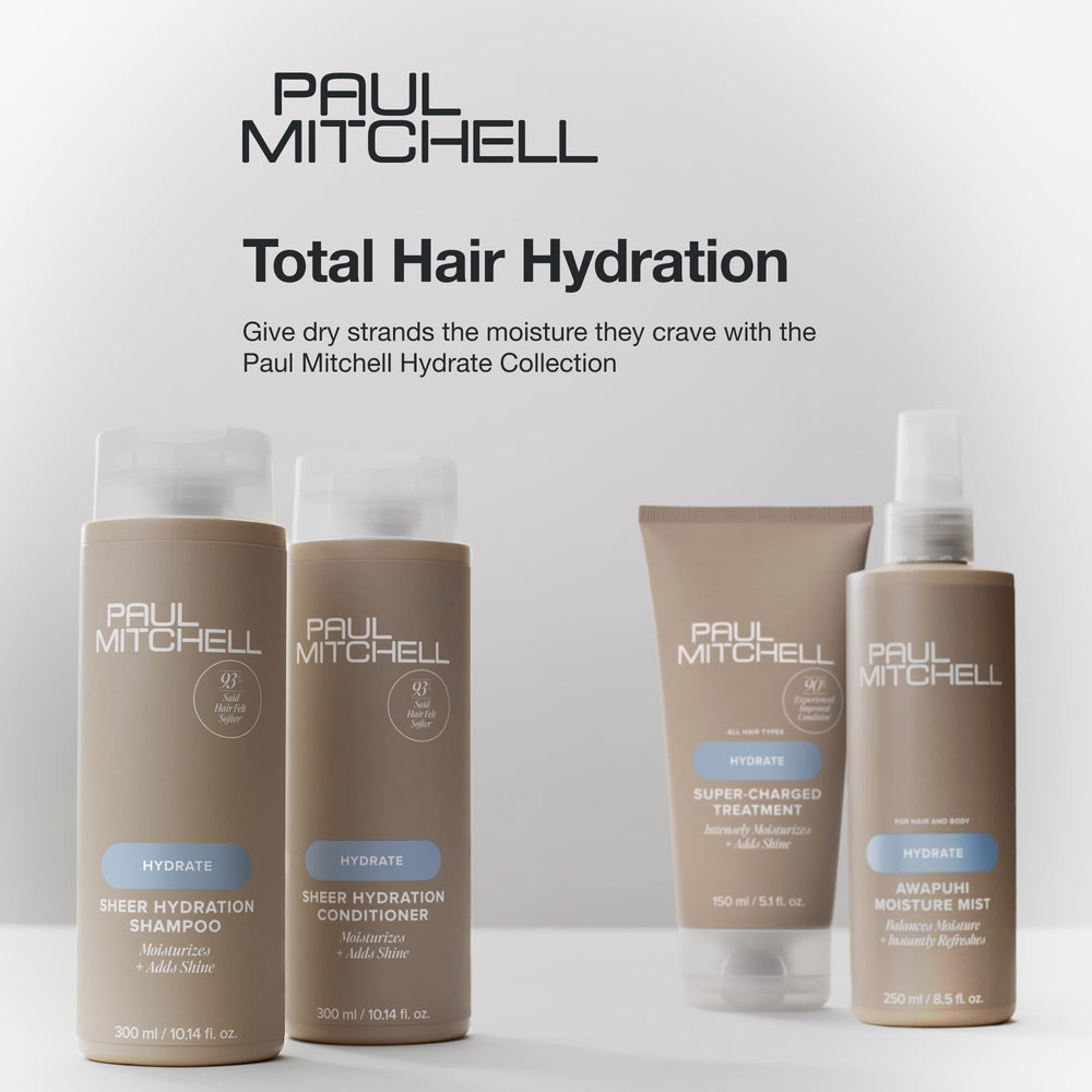 Paul Mitchell bottle close-up showing recycled-packaging detail and sustainability