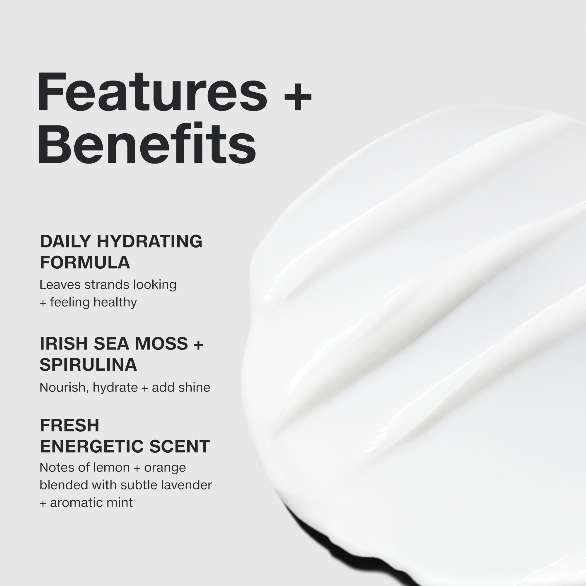 Paul Mitchell label close-up highlighting Irish sea moss and spirulina
