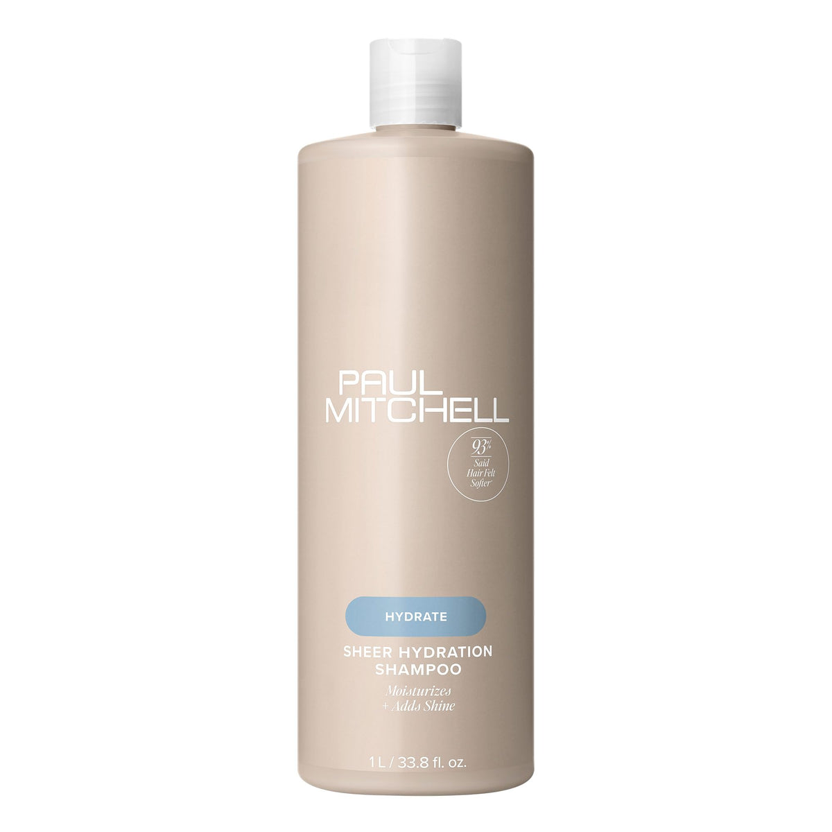 Paul Mitchell front packaging showing 33.8 fl oz bottle and clear branding for convenience