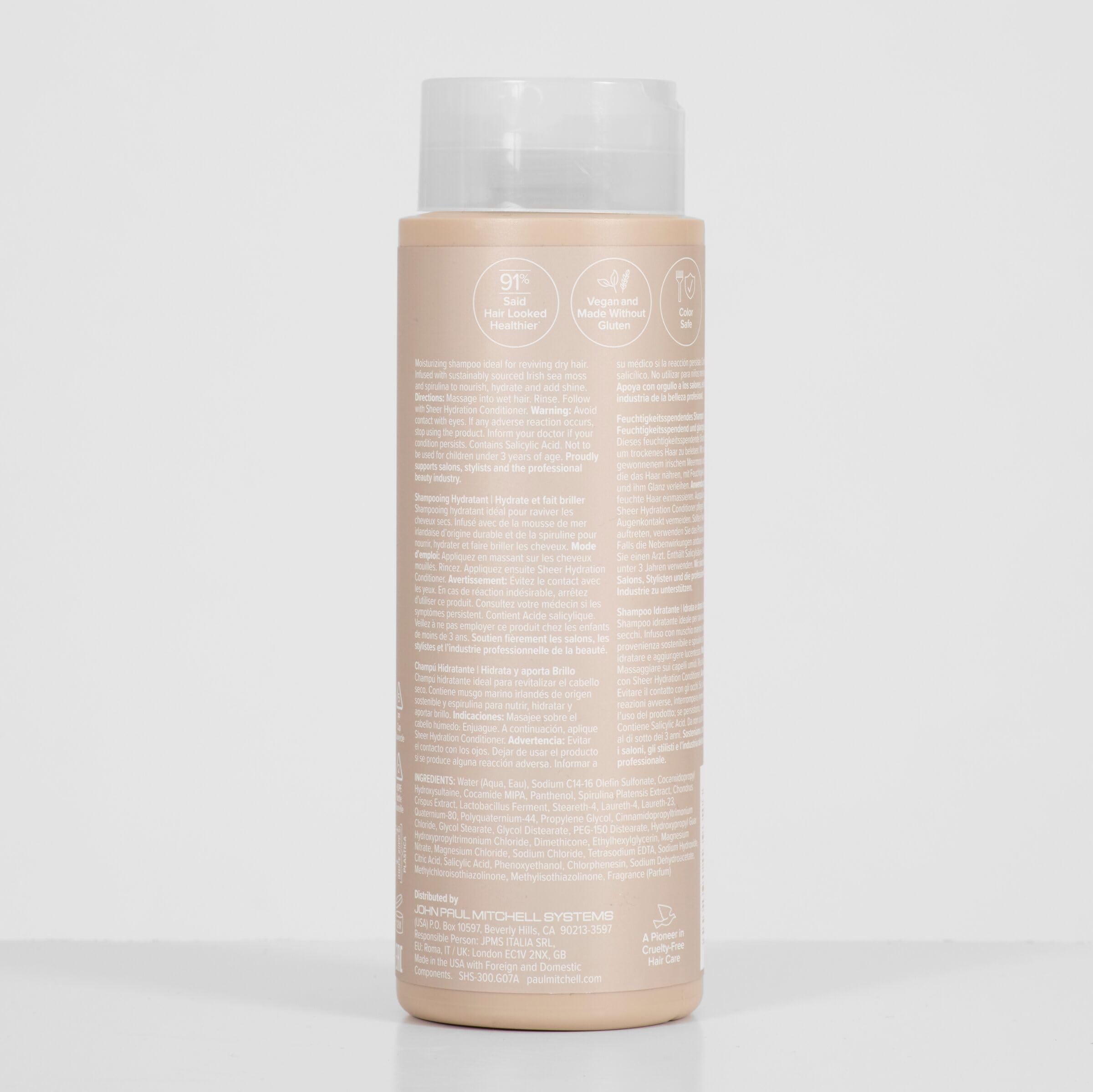 Paul Mitchell bottle staged in a bathroom to show everyday shower routine appeal