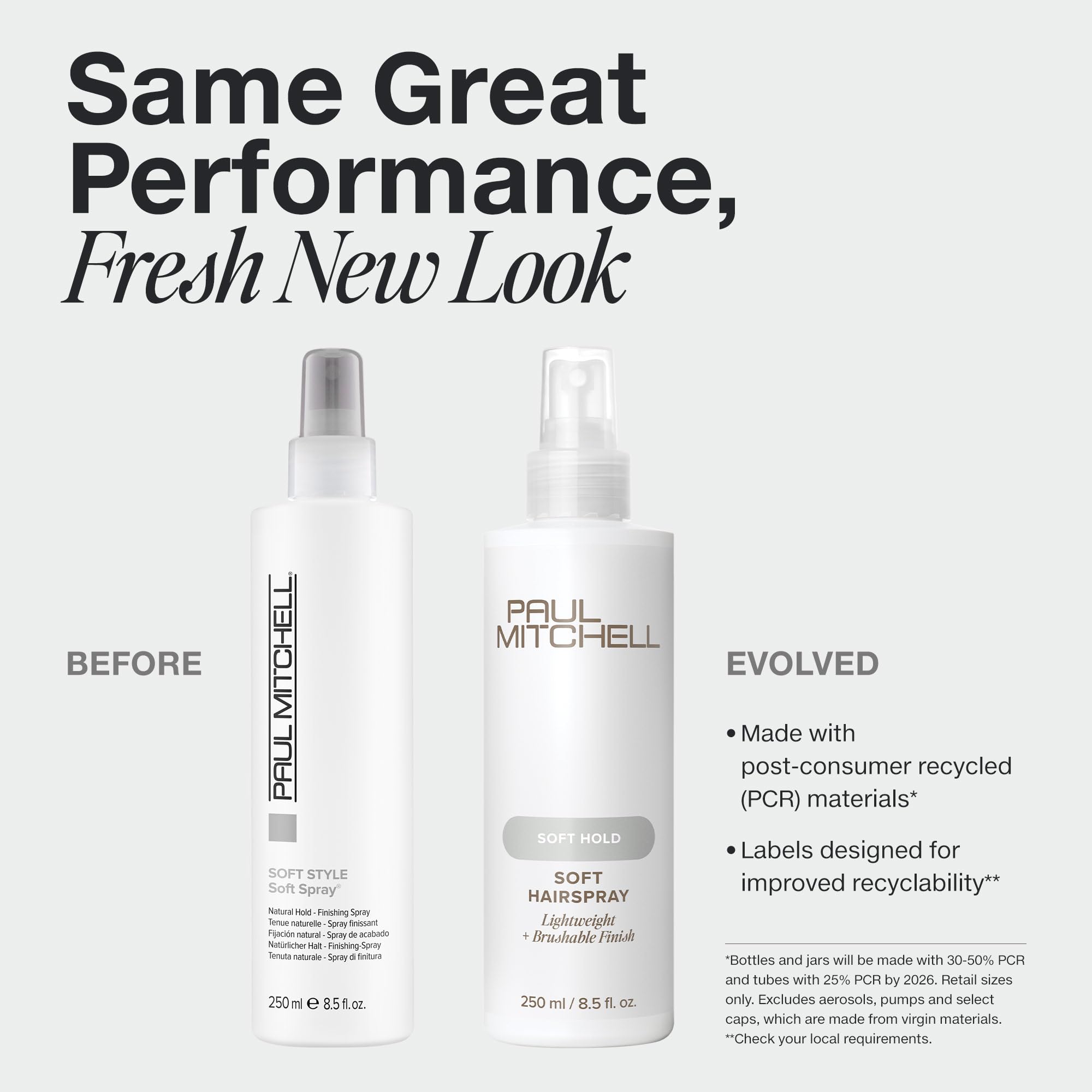 Paul Mitchell soft hairspray spray action demonstrating lightweight mist and even application benefit