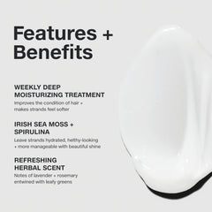 Paul Mitchell mask in hands being applied to damp hair for even hydration