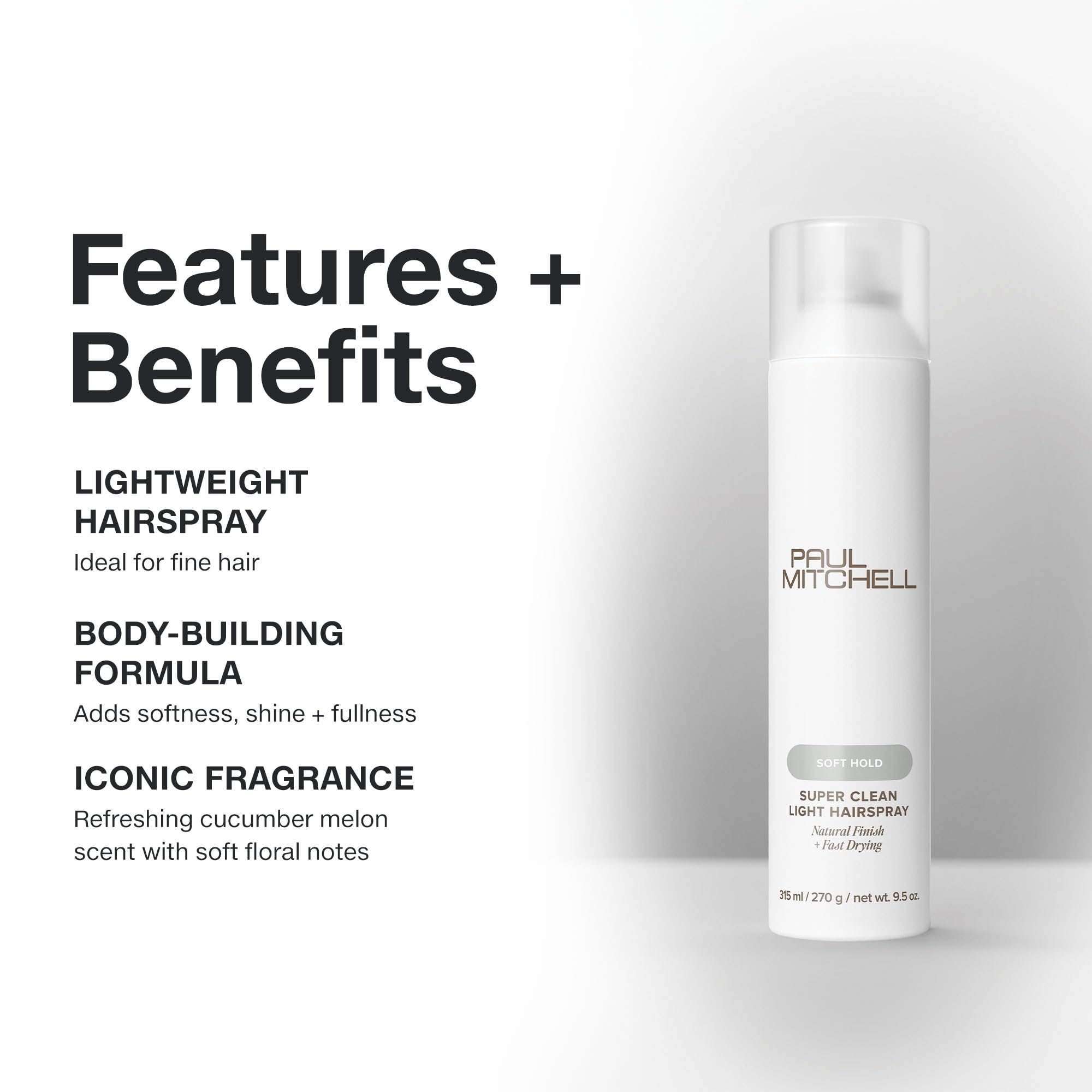 Paul Mitchell label detail highlighting product name and soft-hold benefit