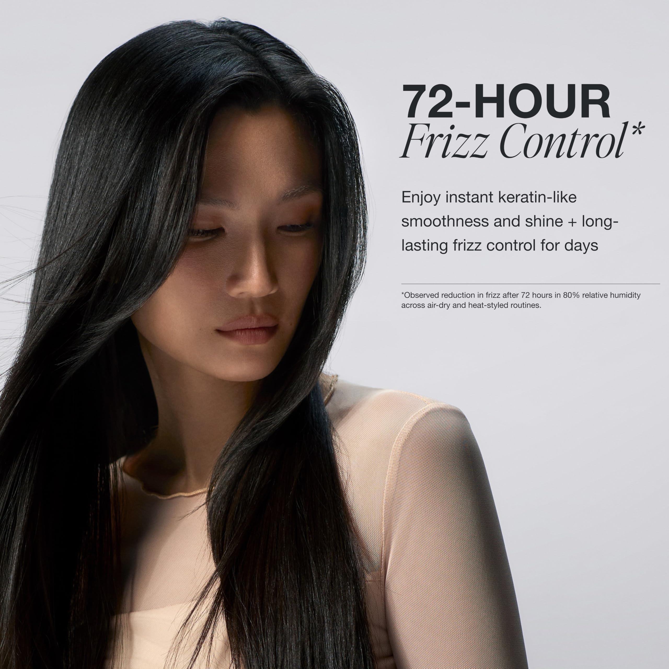 Paul Mitchell mist settling on hair for instant smoothing effect