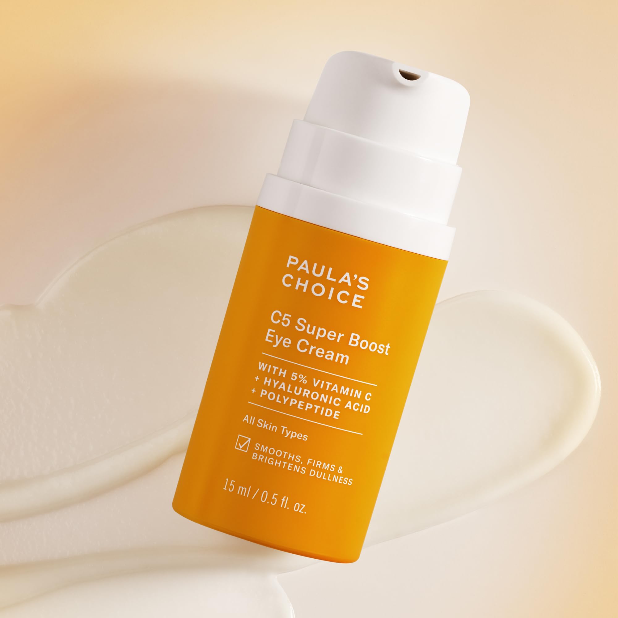 Paula's Choice ingredients label close-up highlighting active vitamin C concentration benefit