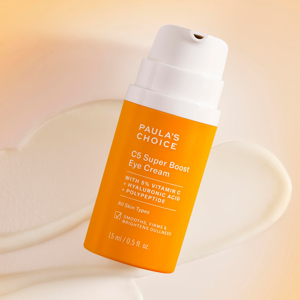 Paula's Choice ingredients label close-up highlighting active vitamin C concentration benefit