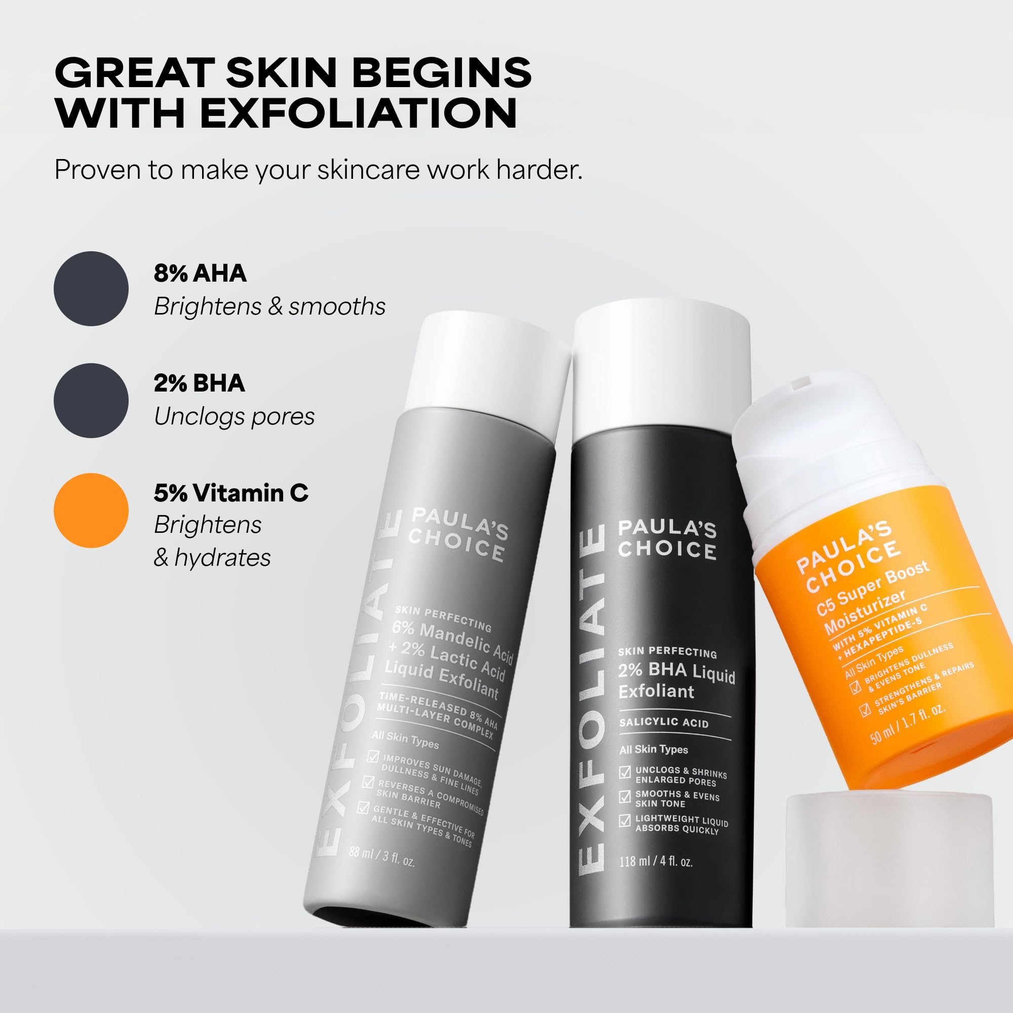 Paula's Choice stable packaging in lifestyle scene preserving actives benefit