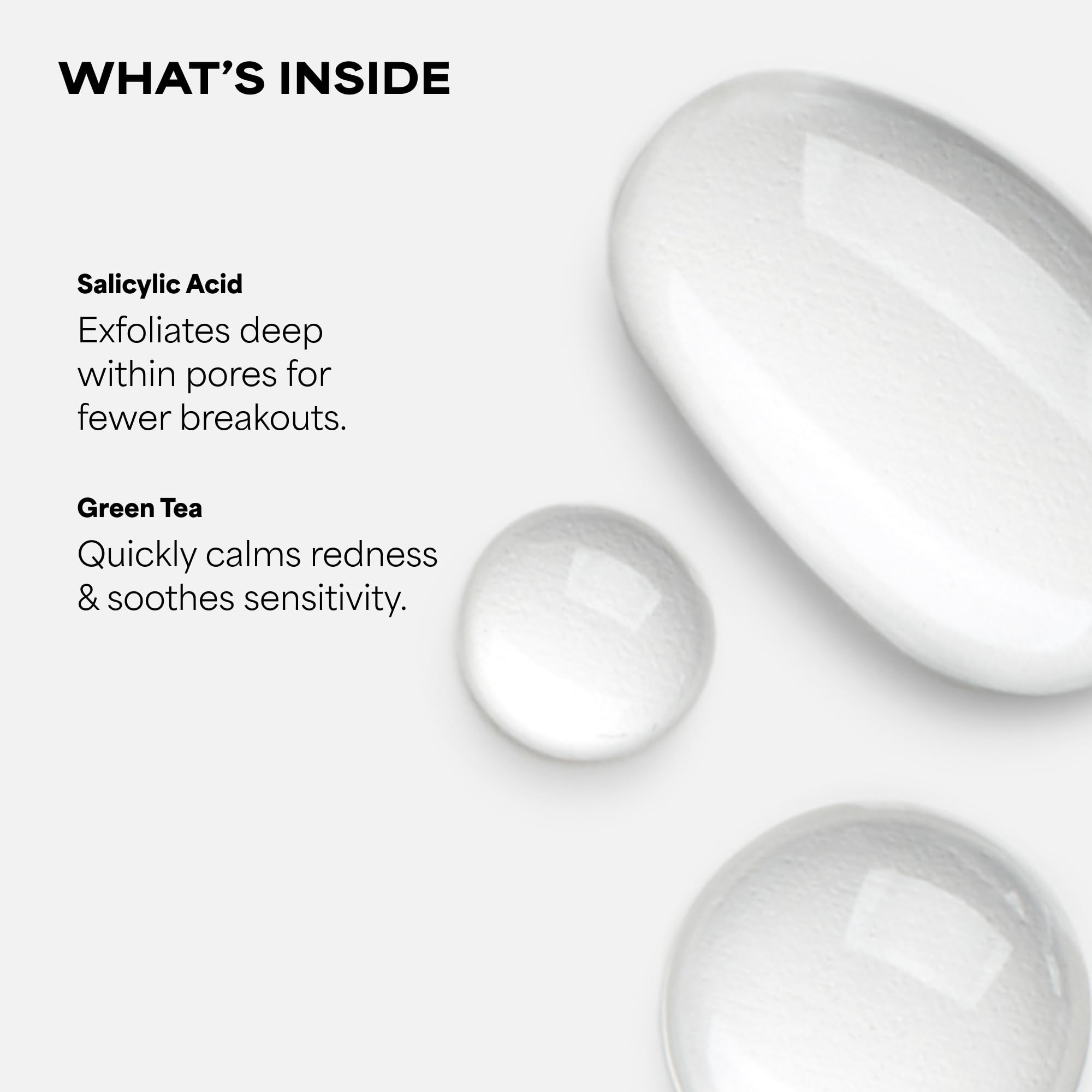 Paula's Choice pouring solution close-up, demonstrating lightweight absorbency benefit