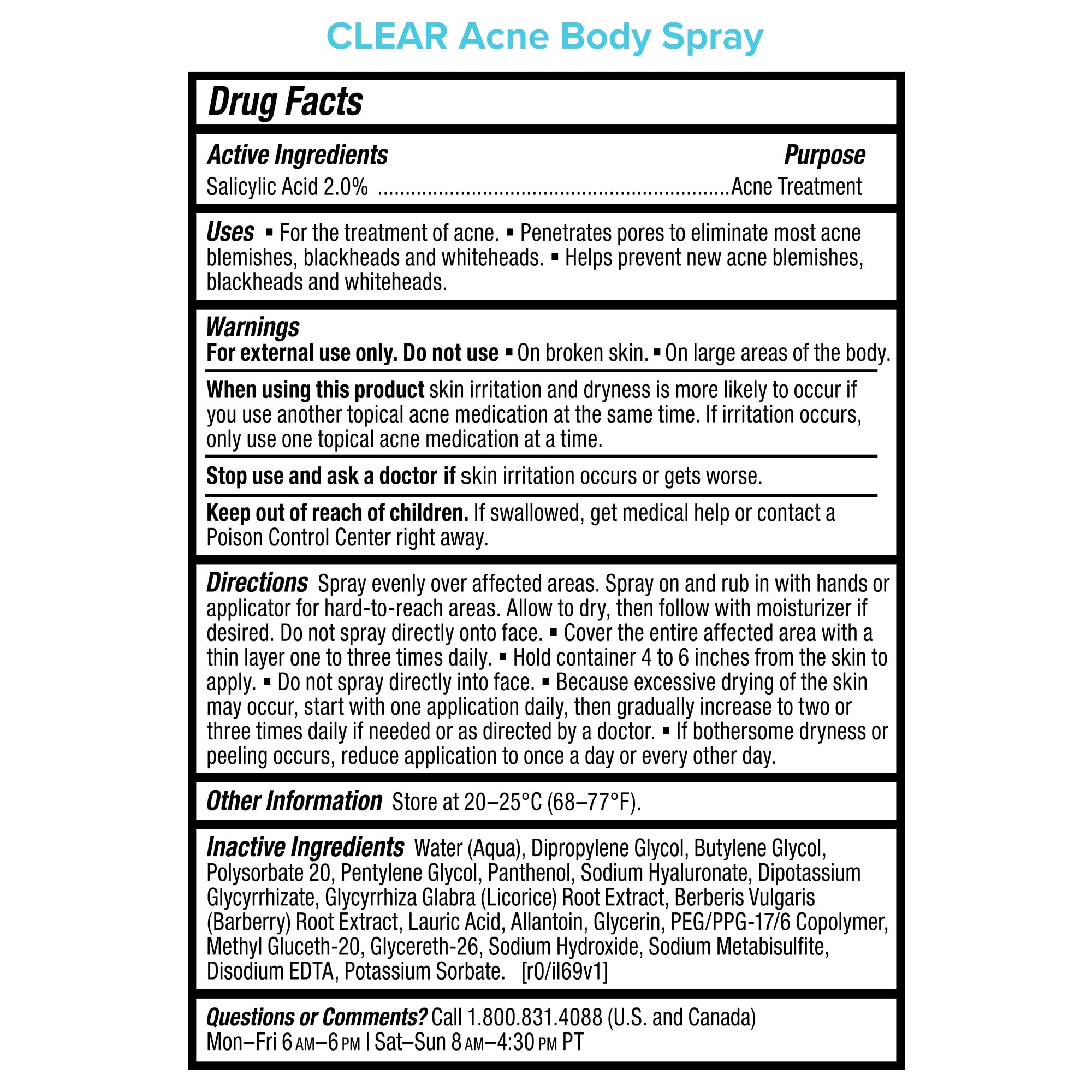 Paula's Choice applied to a back area showing targeted acne care