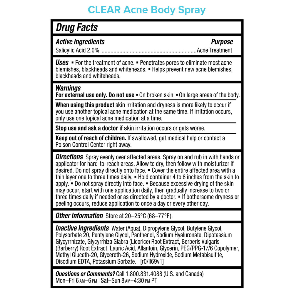 Paula's Choice applied to a back area showing targeted acne care