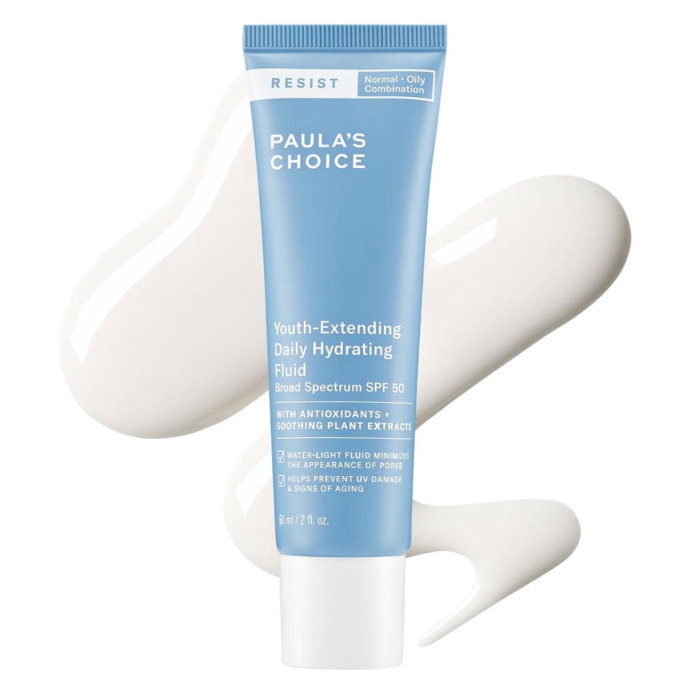 Paula's Choice front packaging showing SPF 50 protection benefits