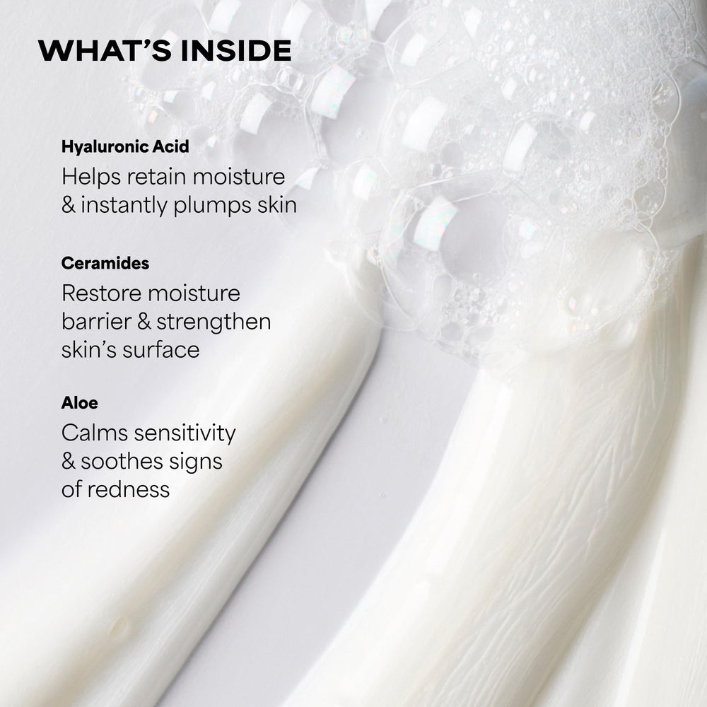 Paula's Choice creamy foam texture demonstrating hydration without tightness