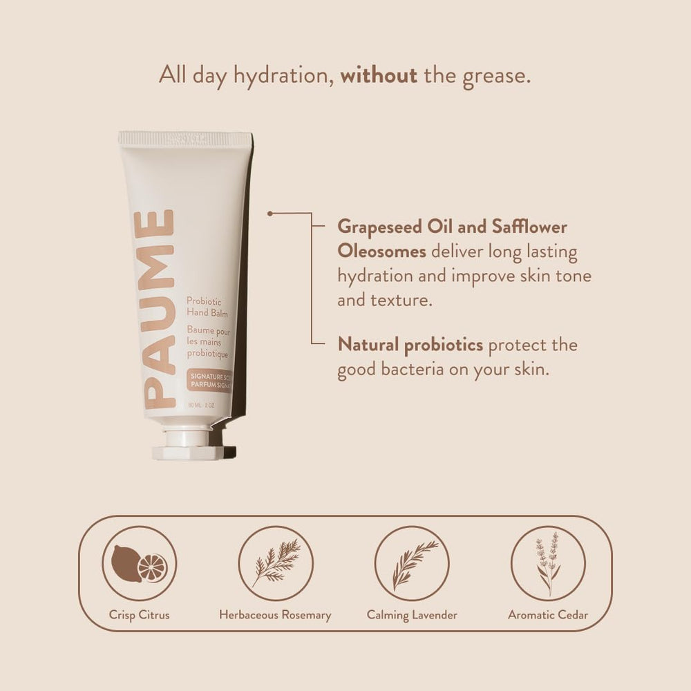PAUME hand balm tube cap detail highlighting packaging quality and travel-friendly design
