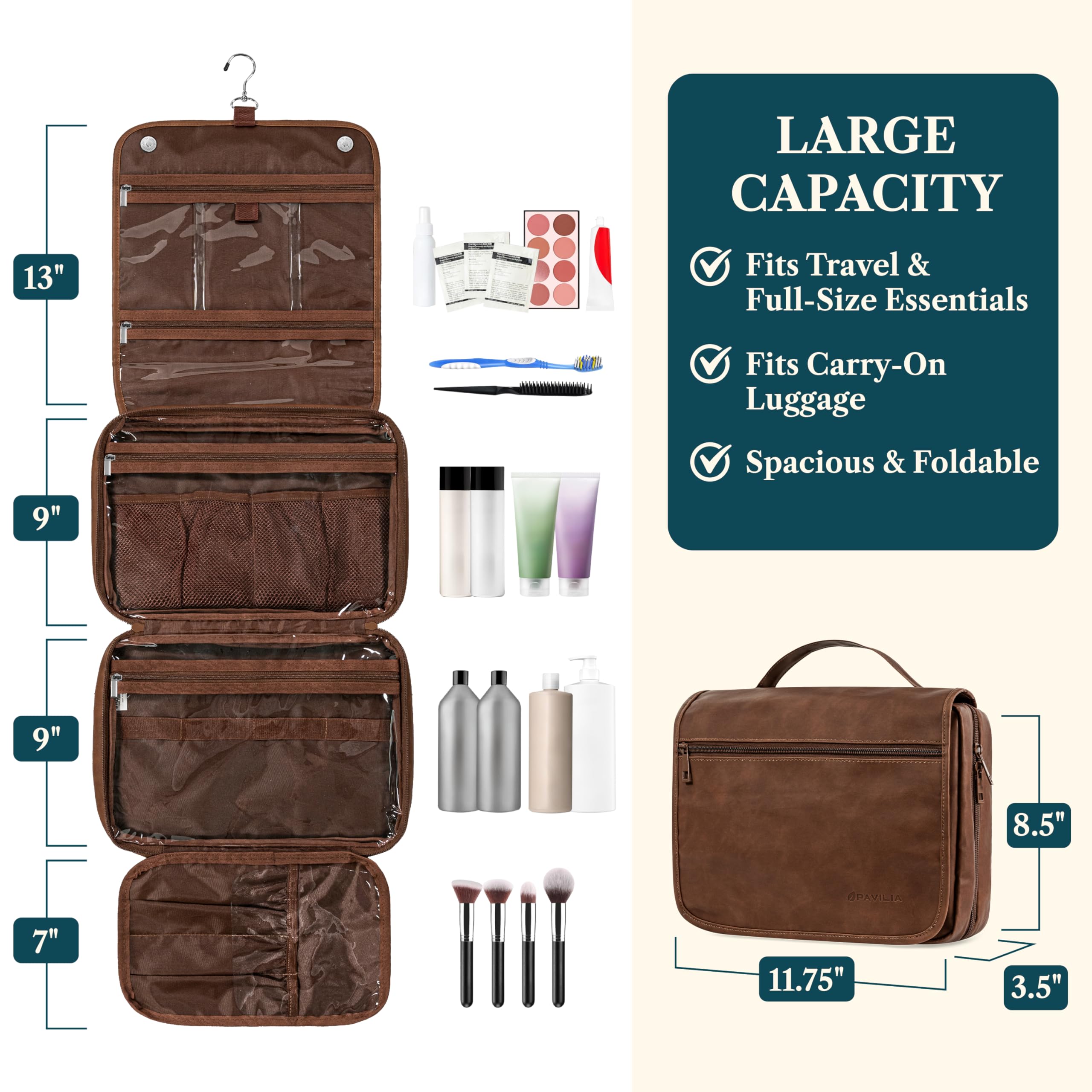 PAVILIA open unfolded showing compartments, fast visual organization