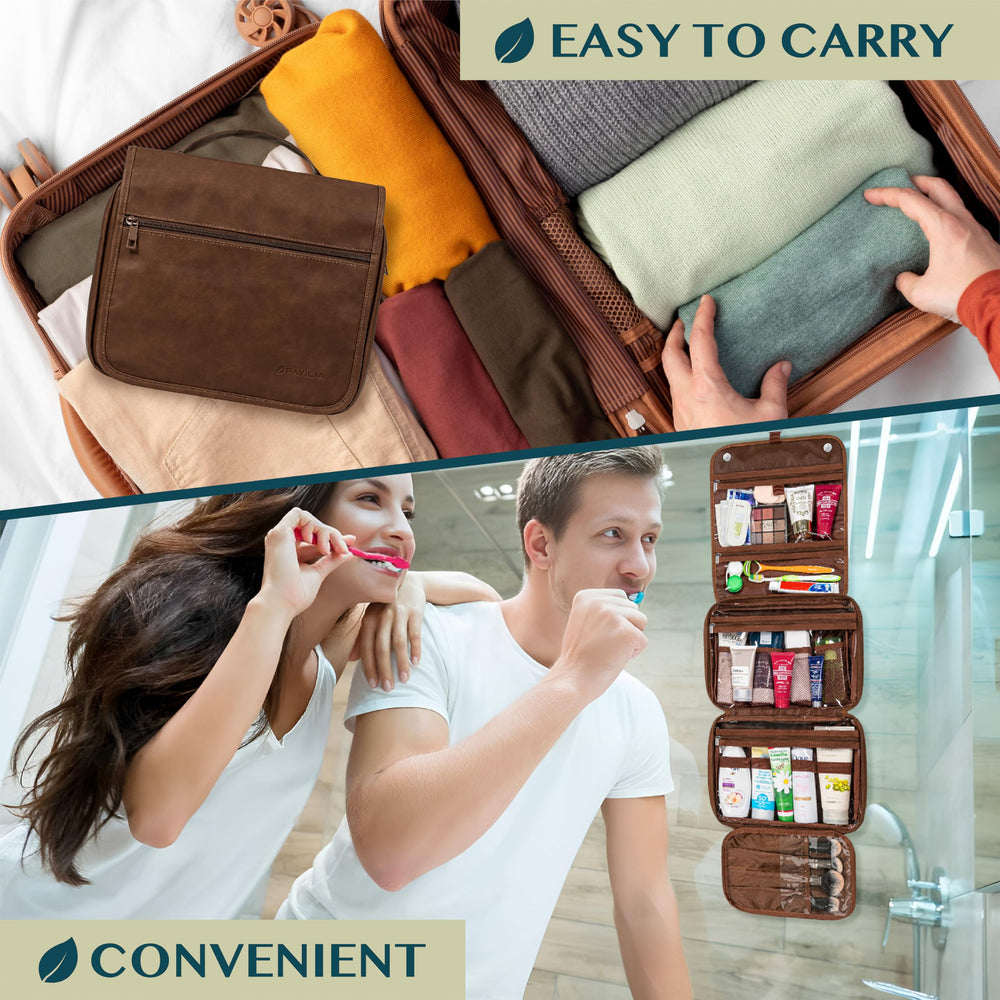 PAVILIA zippered front pocket with items, secure organization on trips