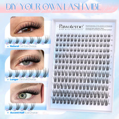 Pawotence close-up of soft cluster lash fibers for natural volume