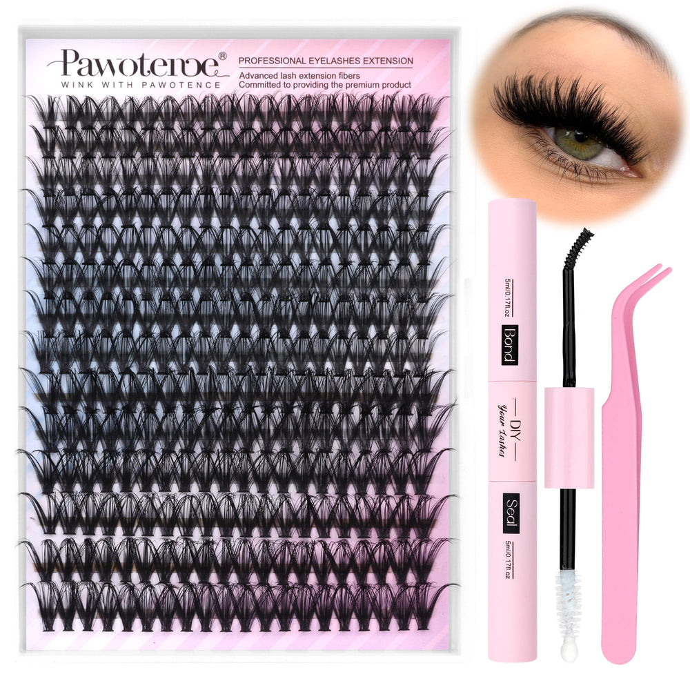 Pawotence front packaging showing complete DIY lash extension kit benefits