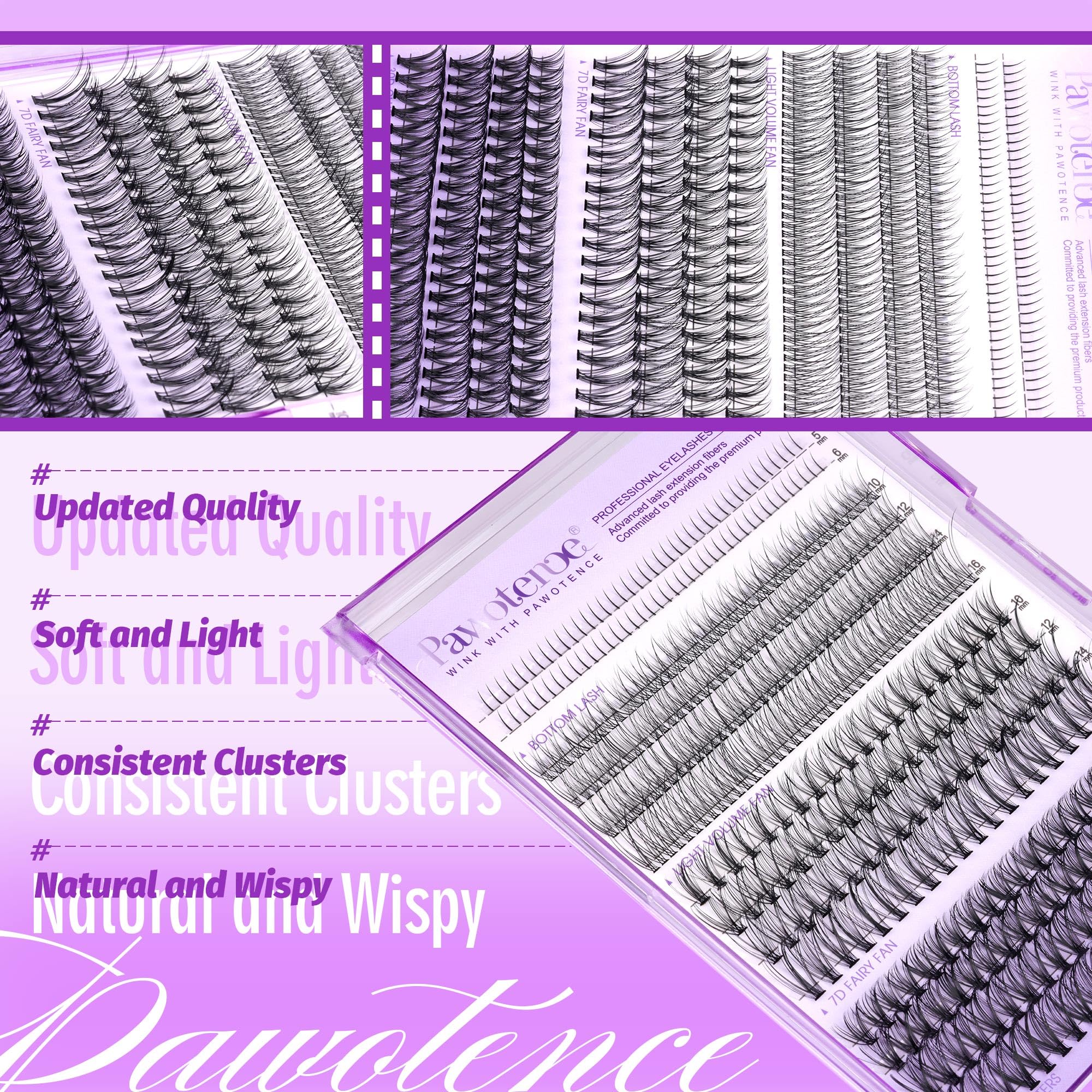 Pawotence lash cluster being applied demonstrating easy at-home use