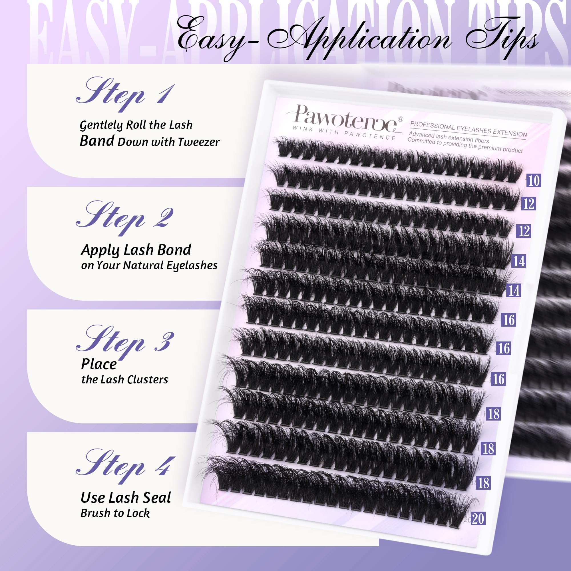 Pawotence flatlay of all kit contents for convenient at-home extensions