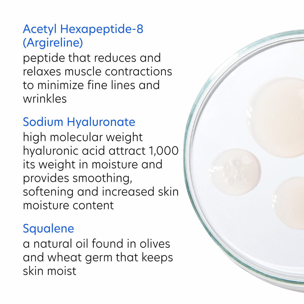 PCA SKIN ingredient close-up highlighting peptides and hydrating components