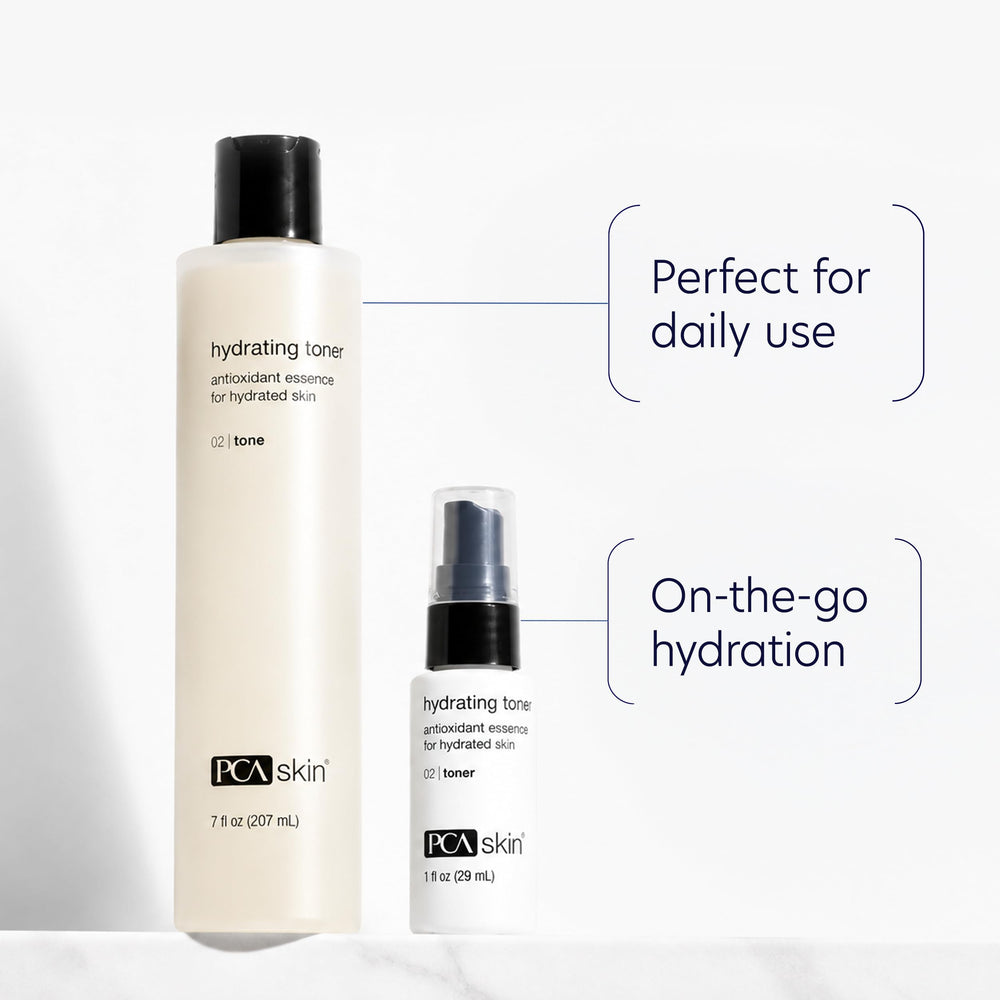 PCA SKIN toner applied to cotton pad demonstrating gentle cleansing benefit