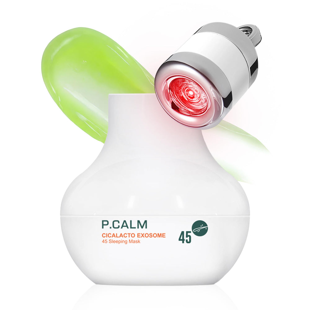 P.CALM jar front view showing sleek packaging and calming design benefits