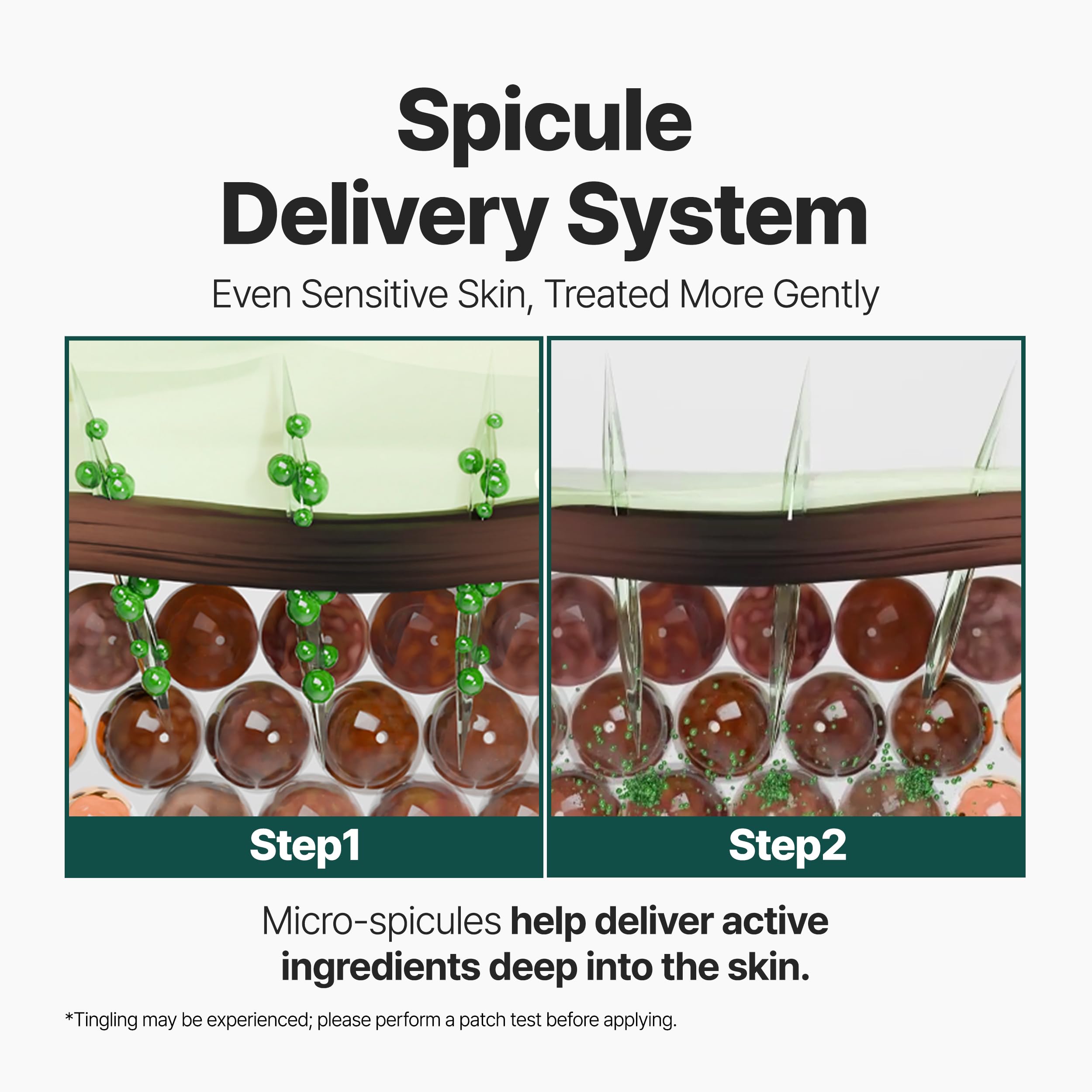 P.CALM pipette with serum drop showing the focused ingredient delivery benefit