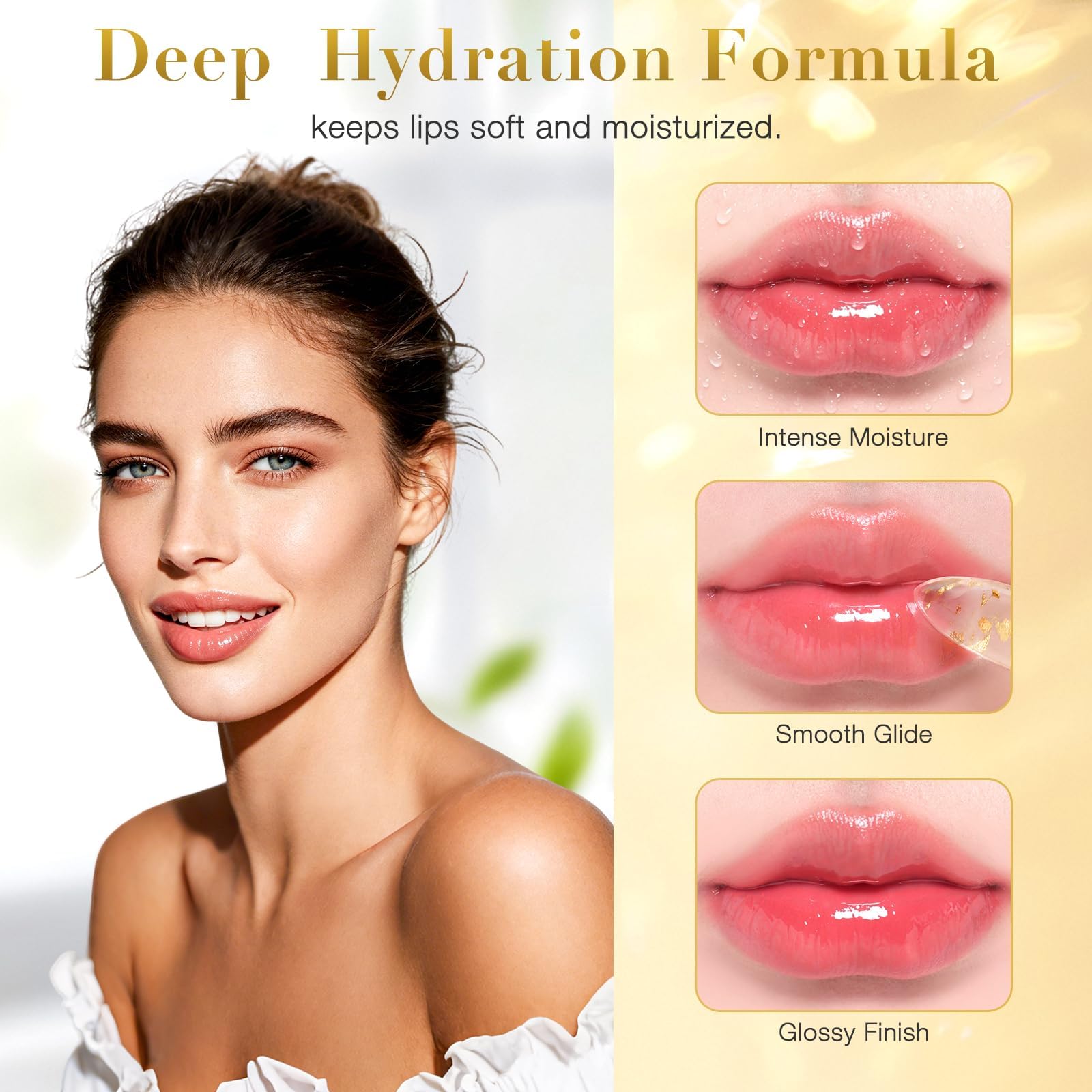 PDAM Kivora lips close-up showing before and after hydration