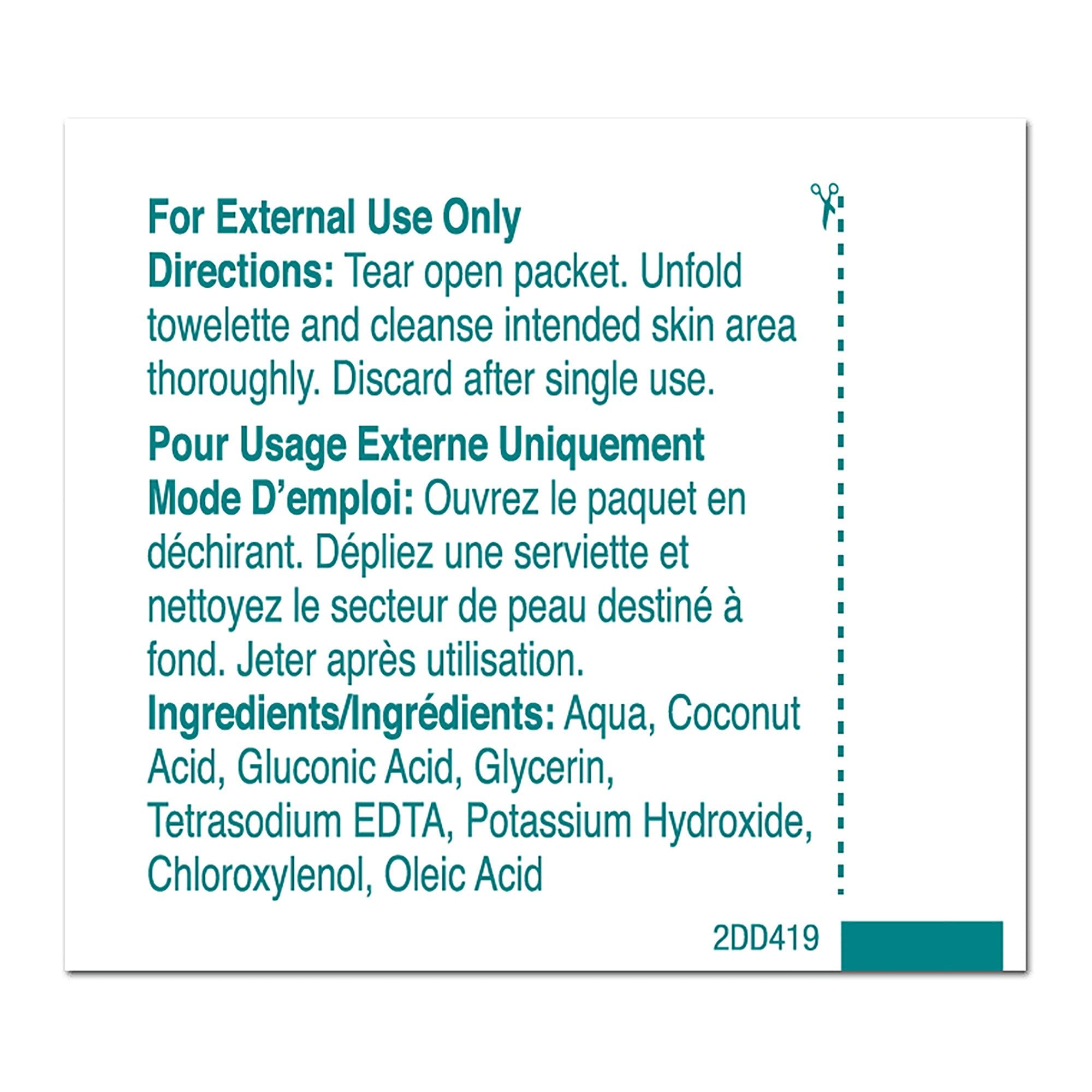 PDI wipe wiping face demonstrating effective on-the-go cleansing benefit