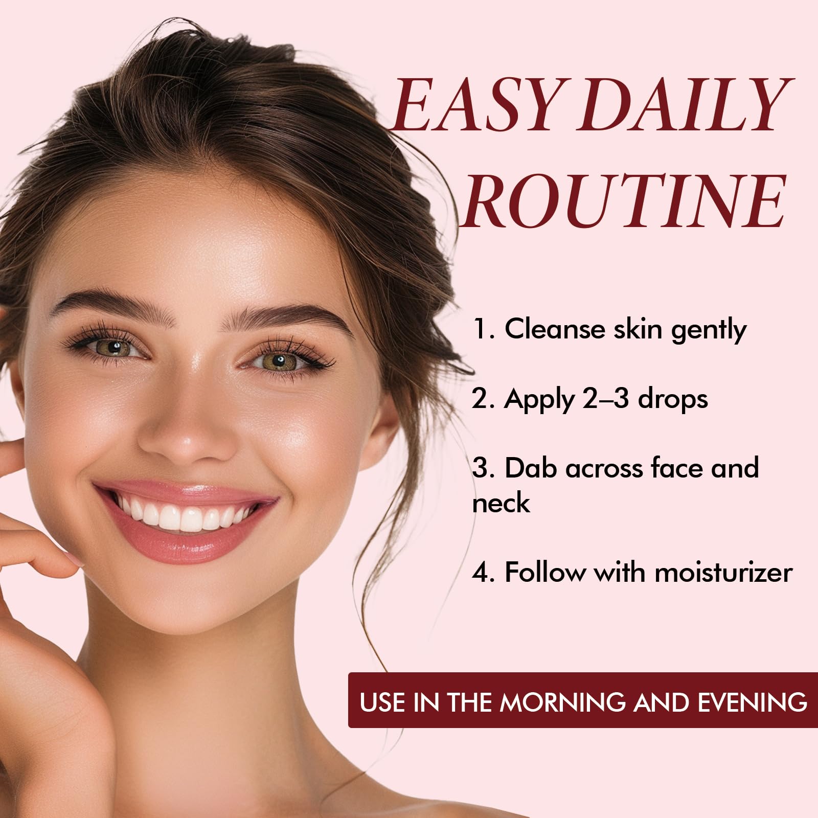 PDRN Volufiline Meimei serum on fingers demonstrating easy spread and quick absorption