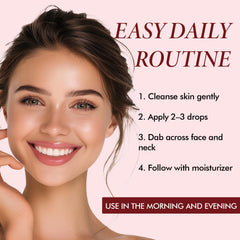 PDRN Volufiline Meimei serum on fingers demonstrating easy spread and quick absorption