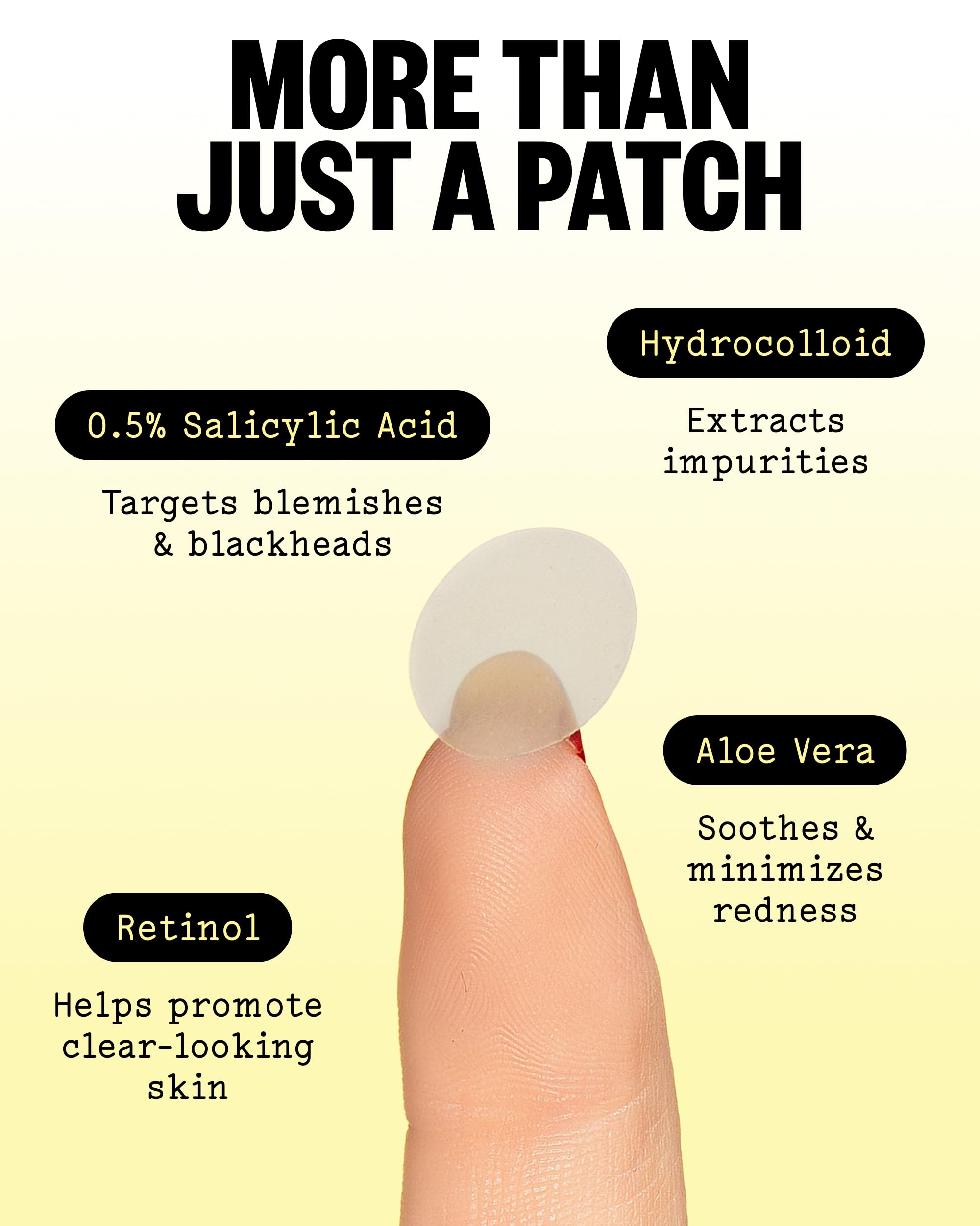 PEACE OUT patch being peeled off cleanly showing gentle removal benefit