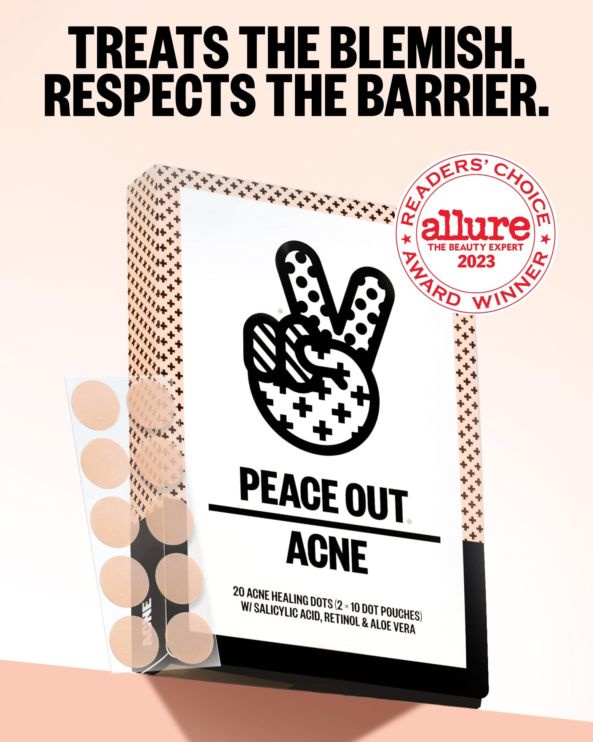 PEACE OUT box open with 20 patches visible illustrating count and ready-to-use convenience