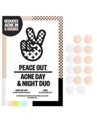 PEACE OUT front packaging showing duo kit and count, clear treatment convenience