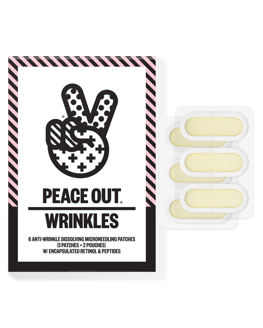 PEACE OUT front packaging showing patch box and benefits