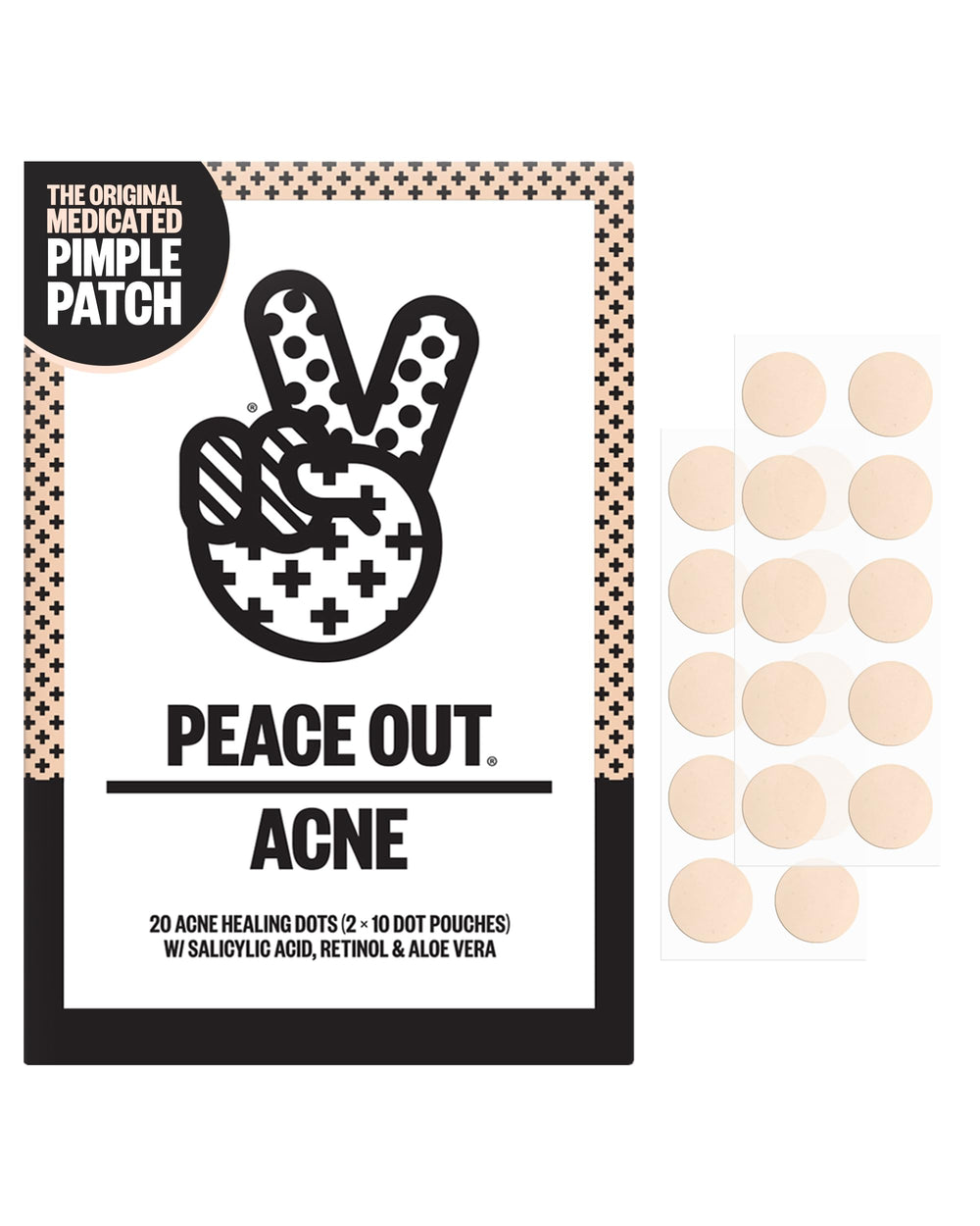 PEACE OUT front packaging showing 20-count box and branding benefit quick identification