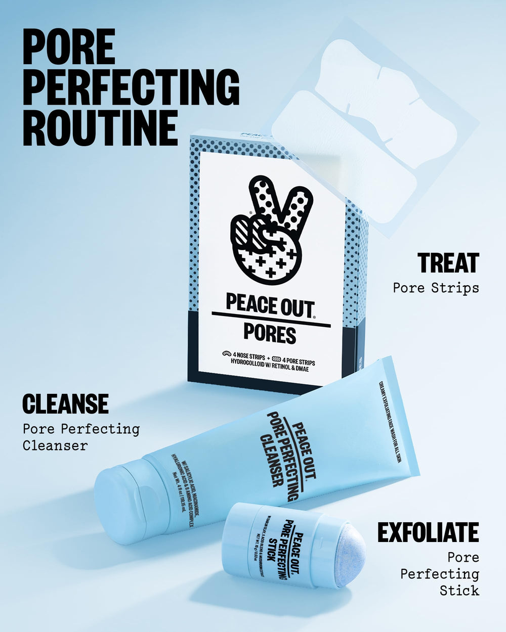 PEACE OUT lifestyle bathroom scene with stick for quick spot treatments and refined texture
