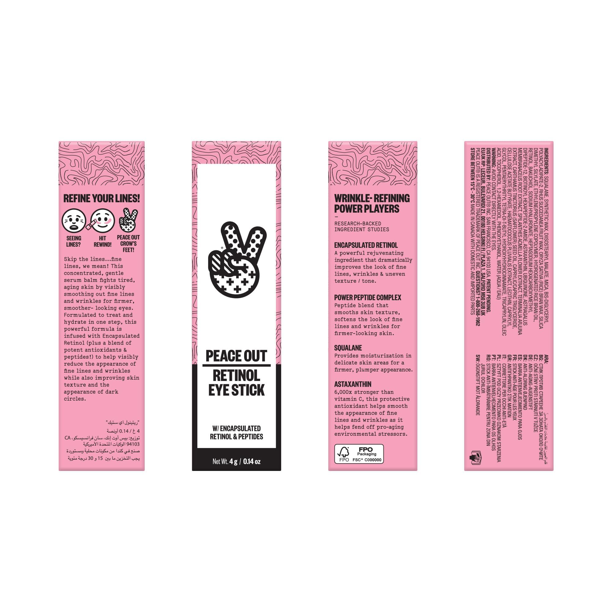 PEACE OUT retinol eye stick applicator closeup for precise under-eye delivery