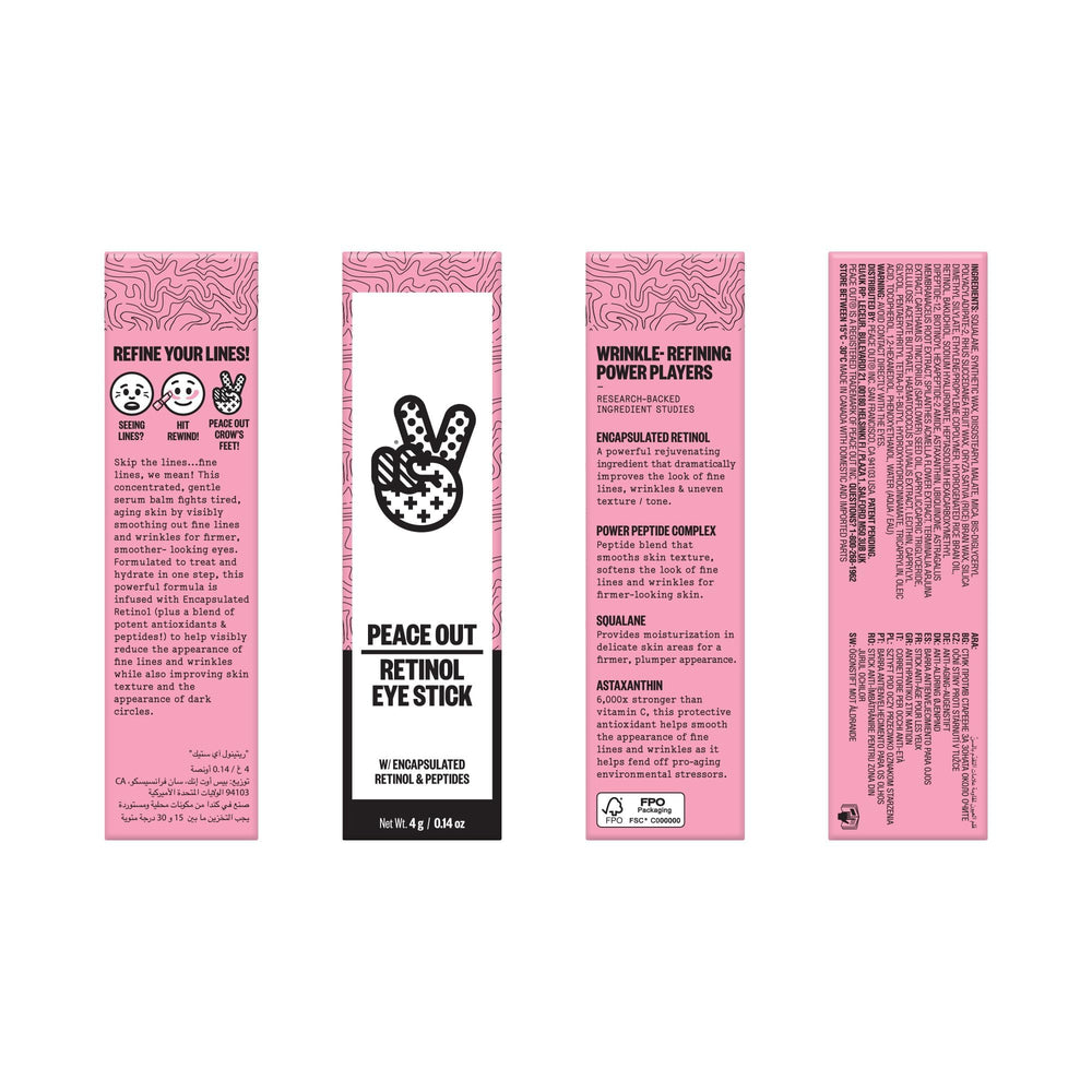PEACE OUT retinol eye stick applicator closeup for precise under-eye delivery