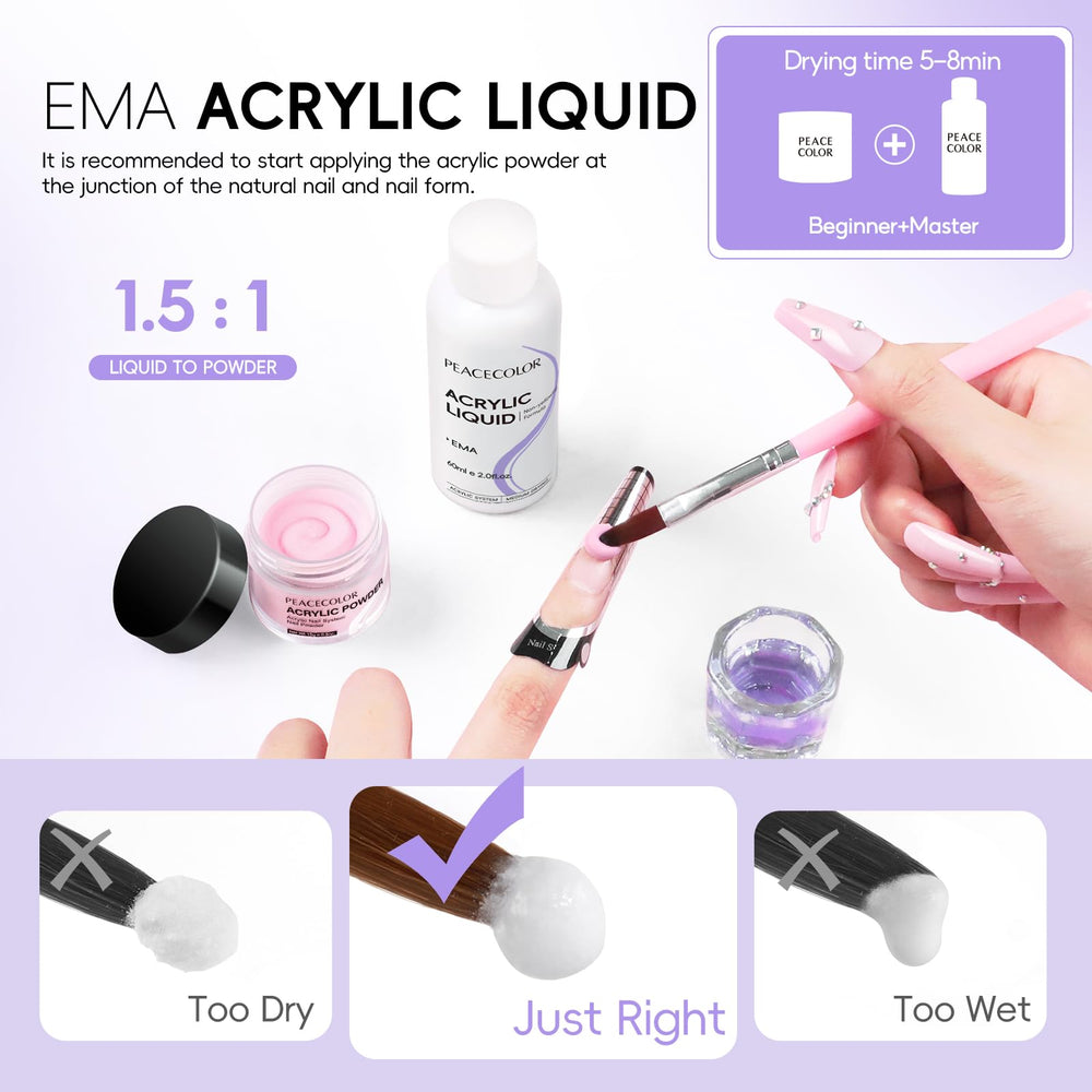 PEACECOLOR acrylic powders array of 11 shades, offers versatile color options