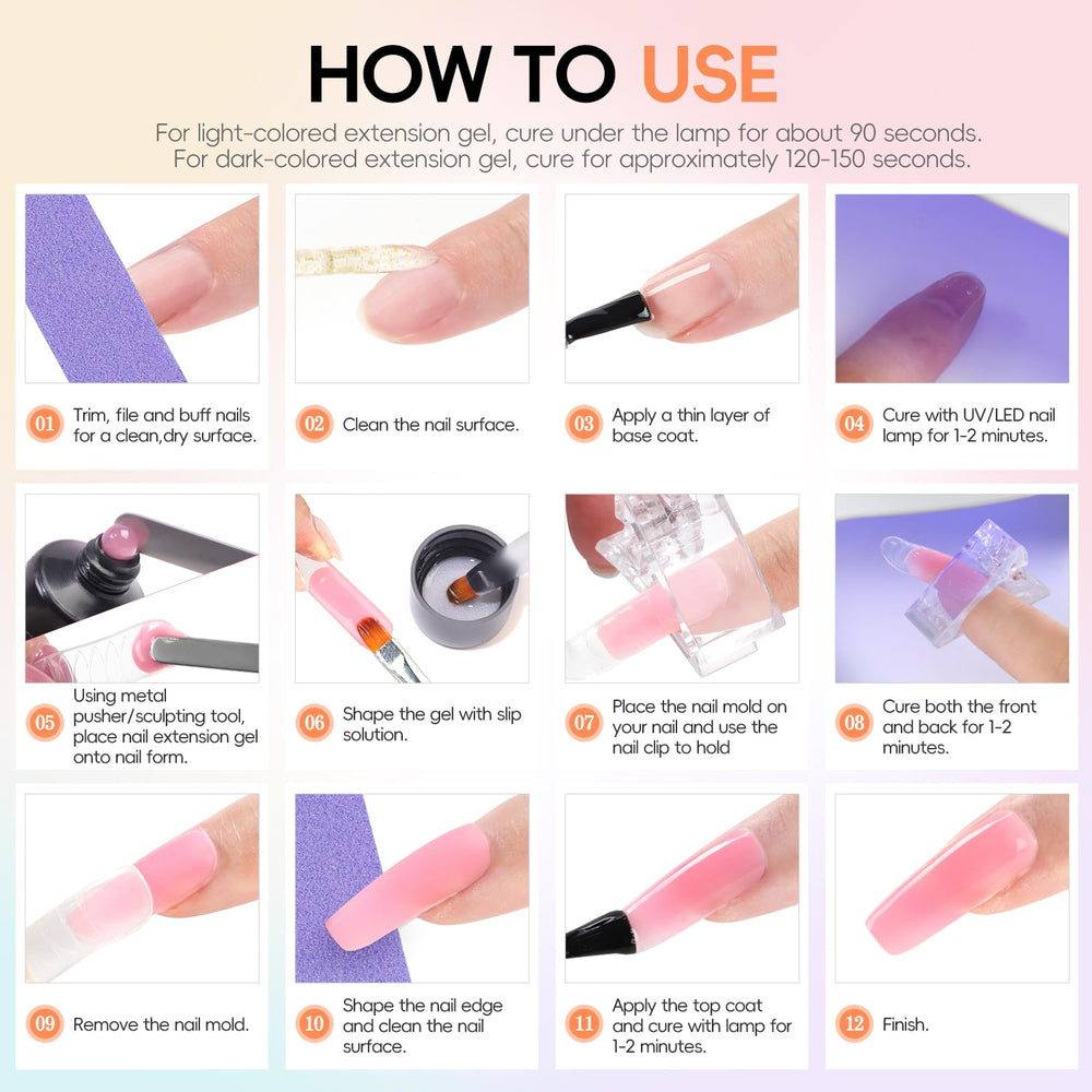 PEACECOLOR finished poly gel extensions lifestyle image showing polished look